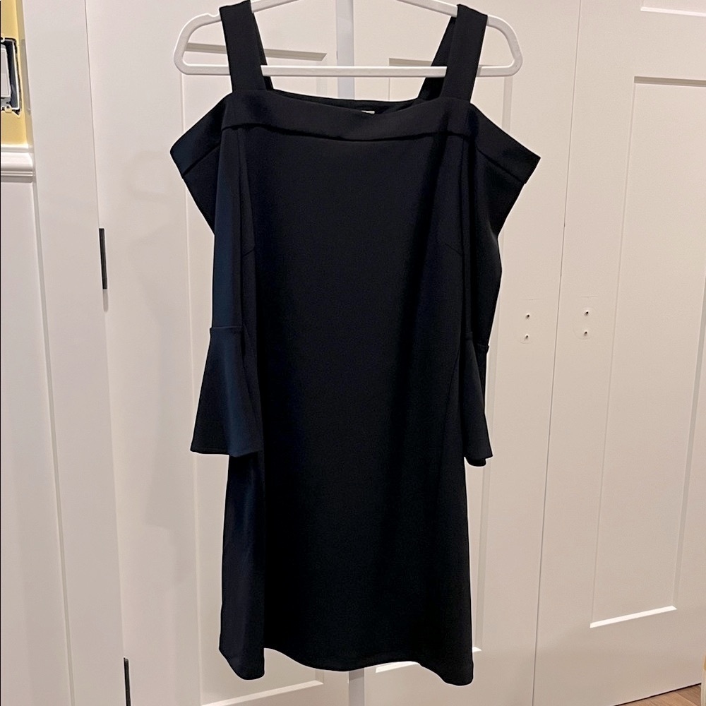 Boston Proper Elegant Black Cold Shoulder Dress